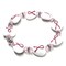 Pink Ribbon 16mm Large Glass Heart Stretch Elastic Large Chunky Bracelet product 3